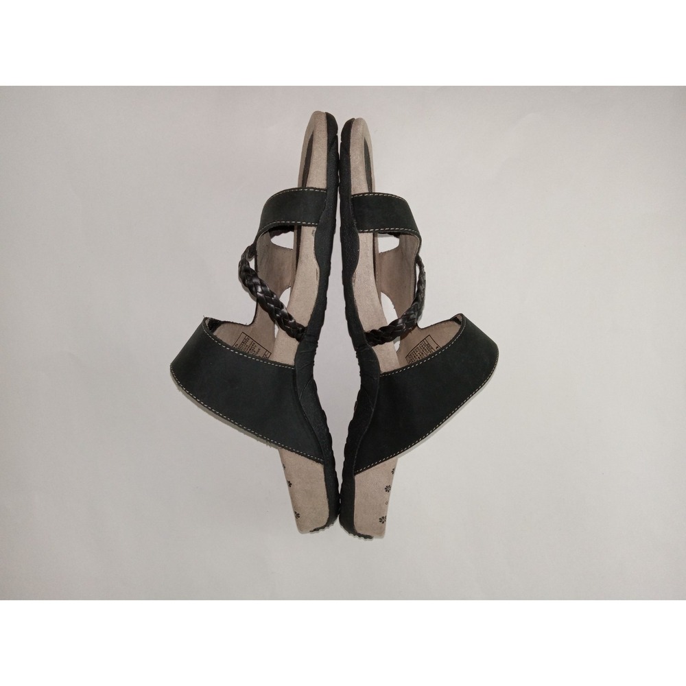 Taos Double Strap Black Leather Slide Sandals Women's Size 11 Comfort - Picture 8 of 15